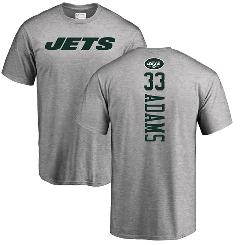 New York Jets Men Ash Jamal Adams Backer NFL Football #33 T Shirt->new york jets->NFL Jersey